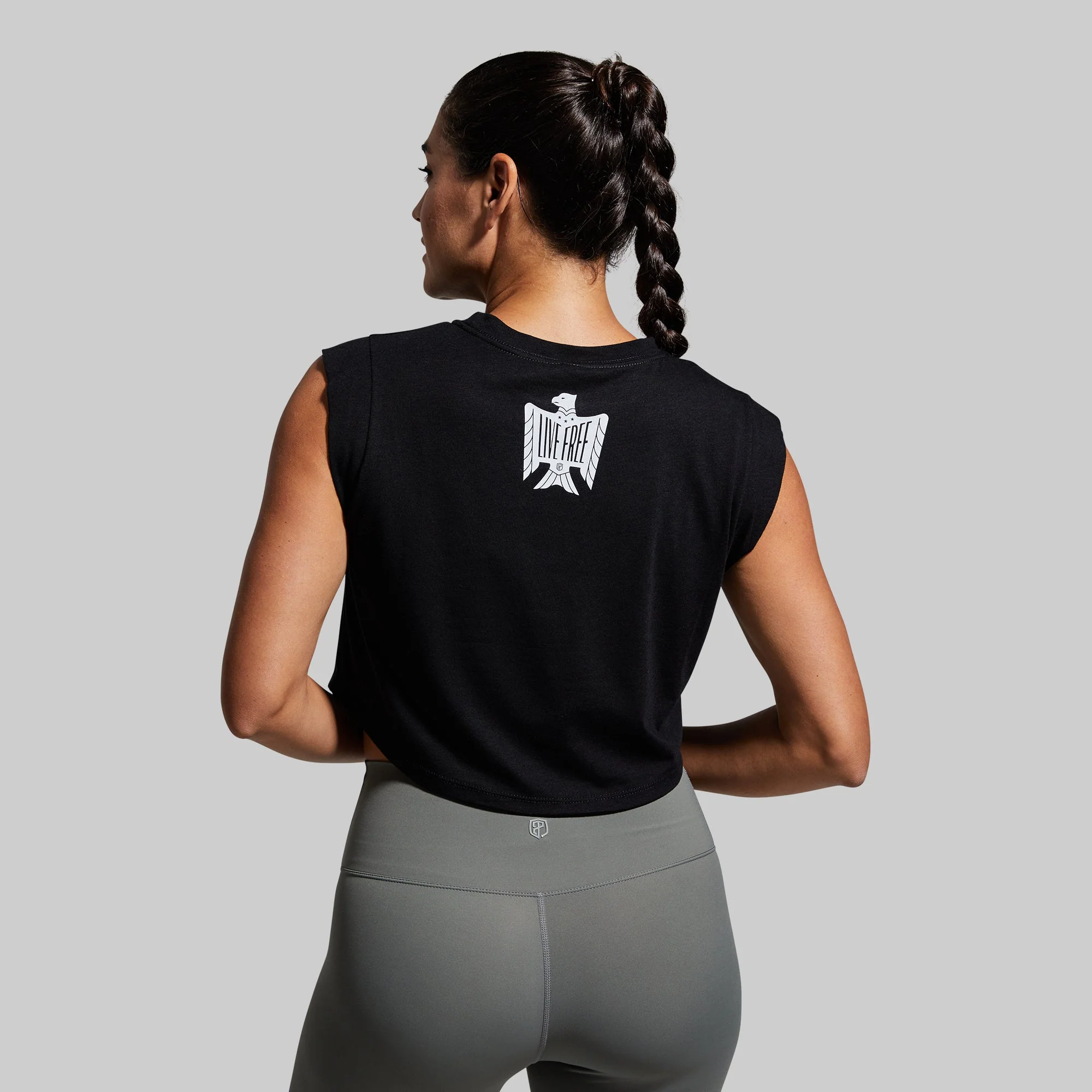 Live Free Festival Crop (Black) - Image 2