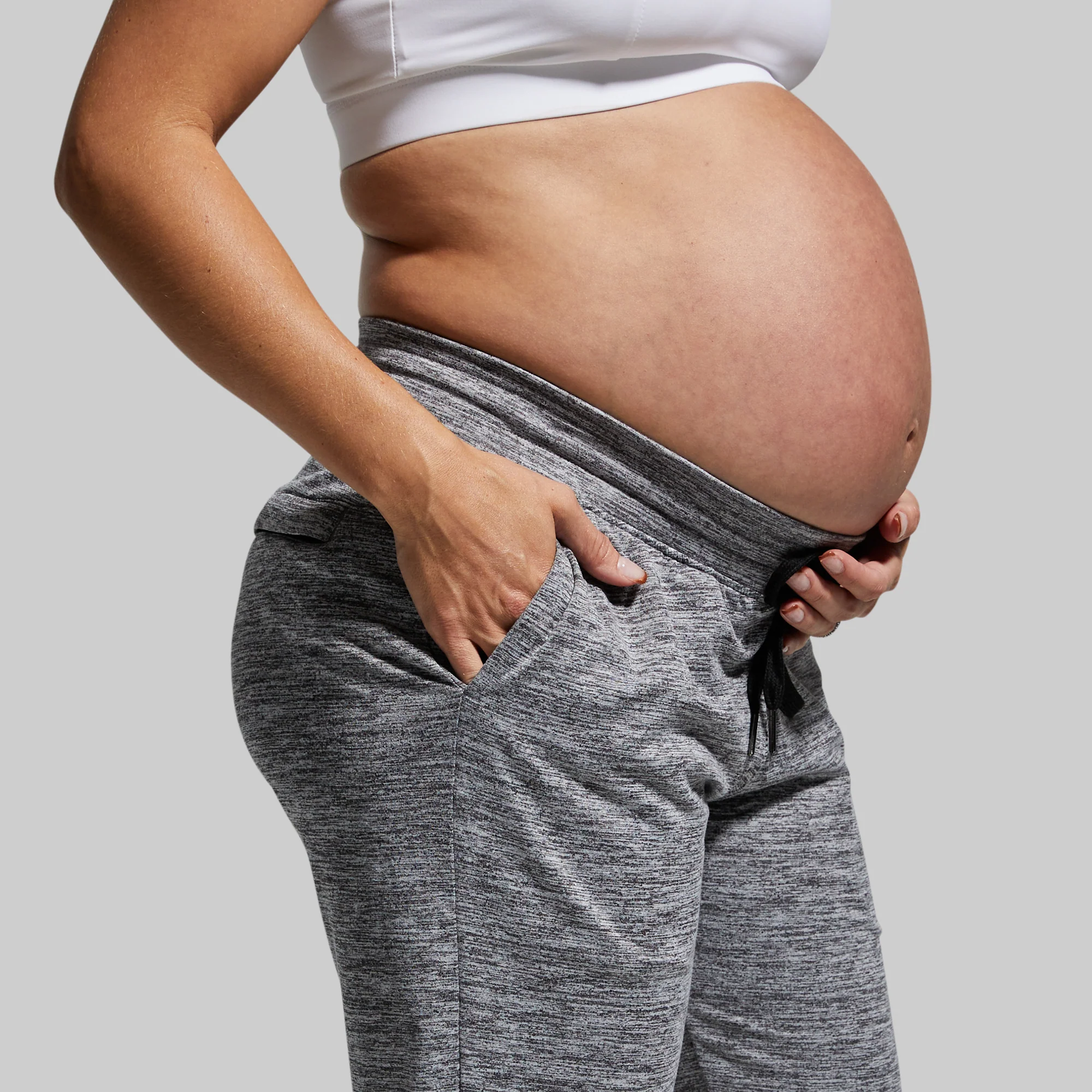 Maternity Rest Day Athleisure Jogger (Heather Grey) - Image 3