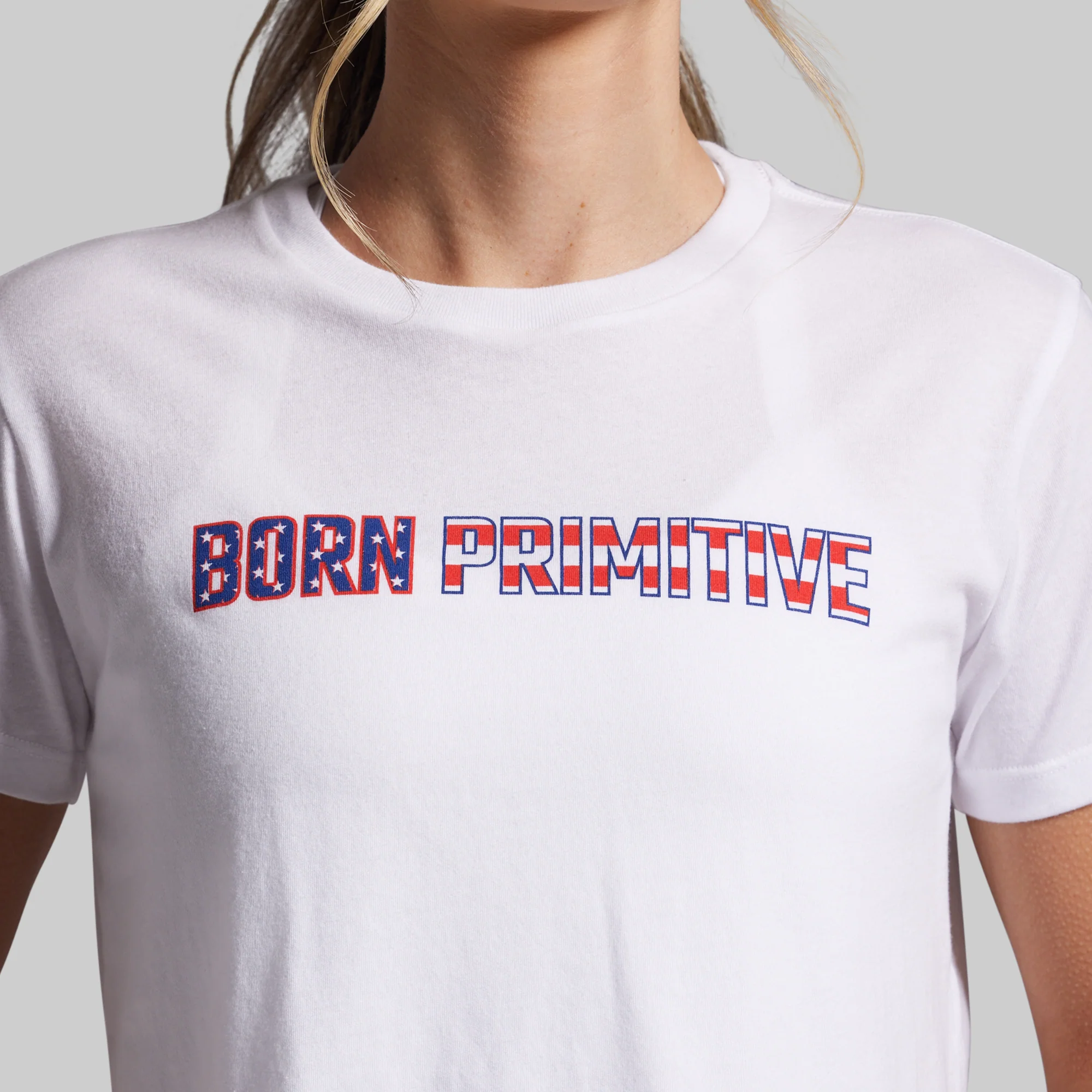 Stars and Stripes Crop Tee (White) - Image 3