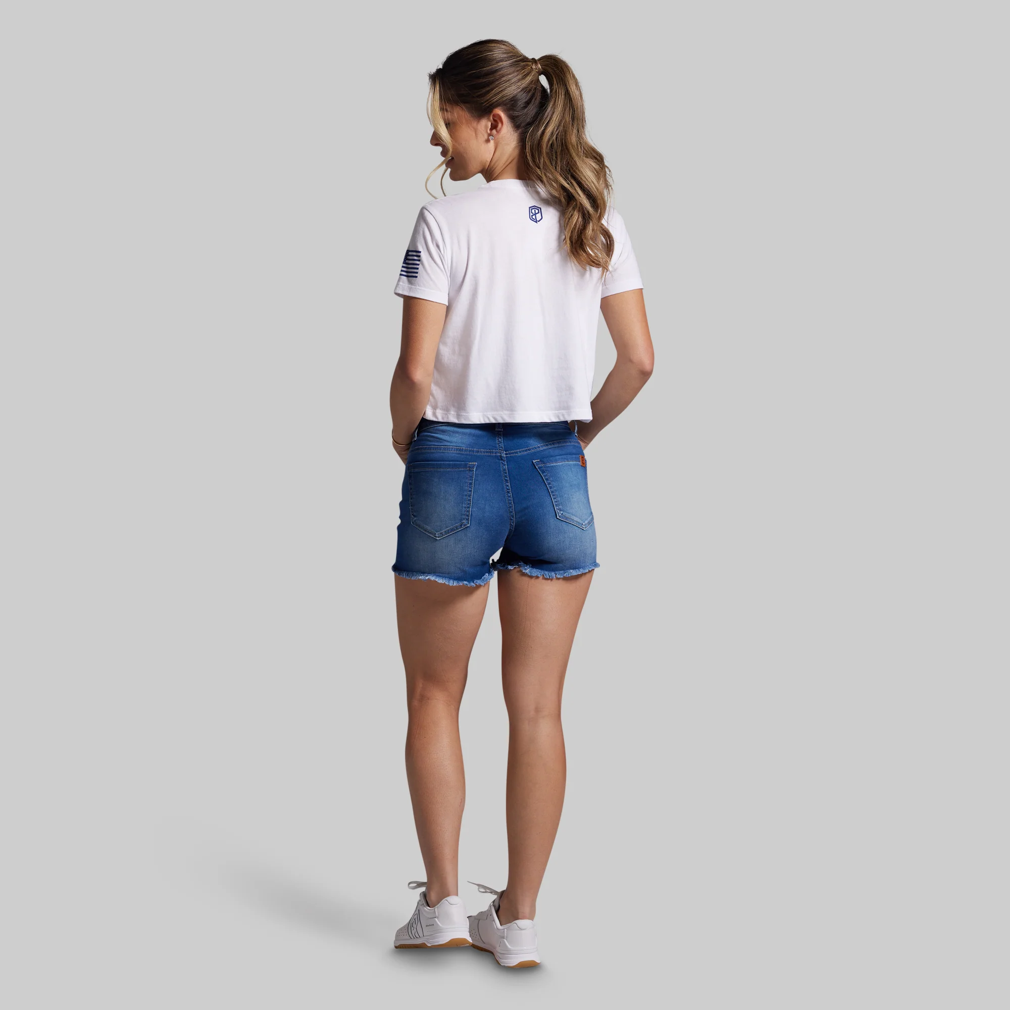 Stars and Stripes Crop Tee (White) - Image 6
