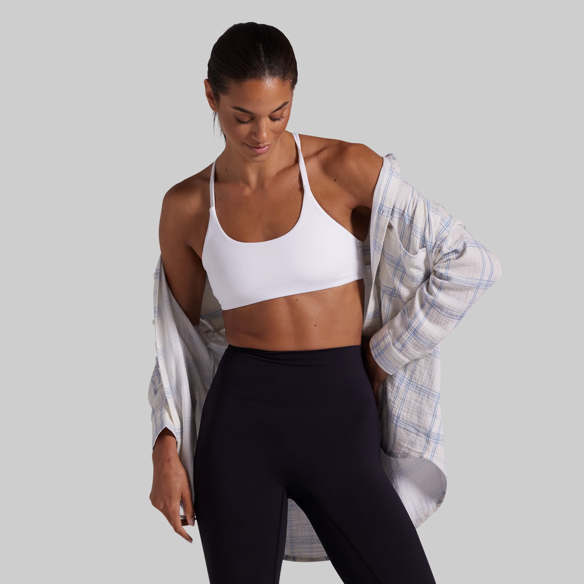 Women's Oversized Summer Plaid (Sunwashed Pearl) - Image 4