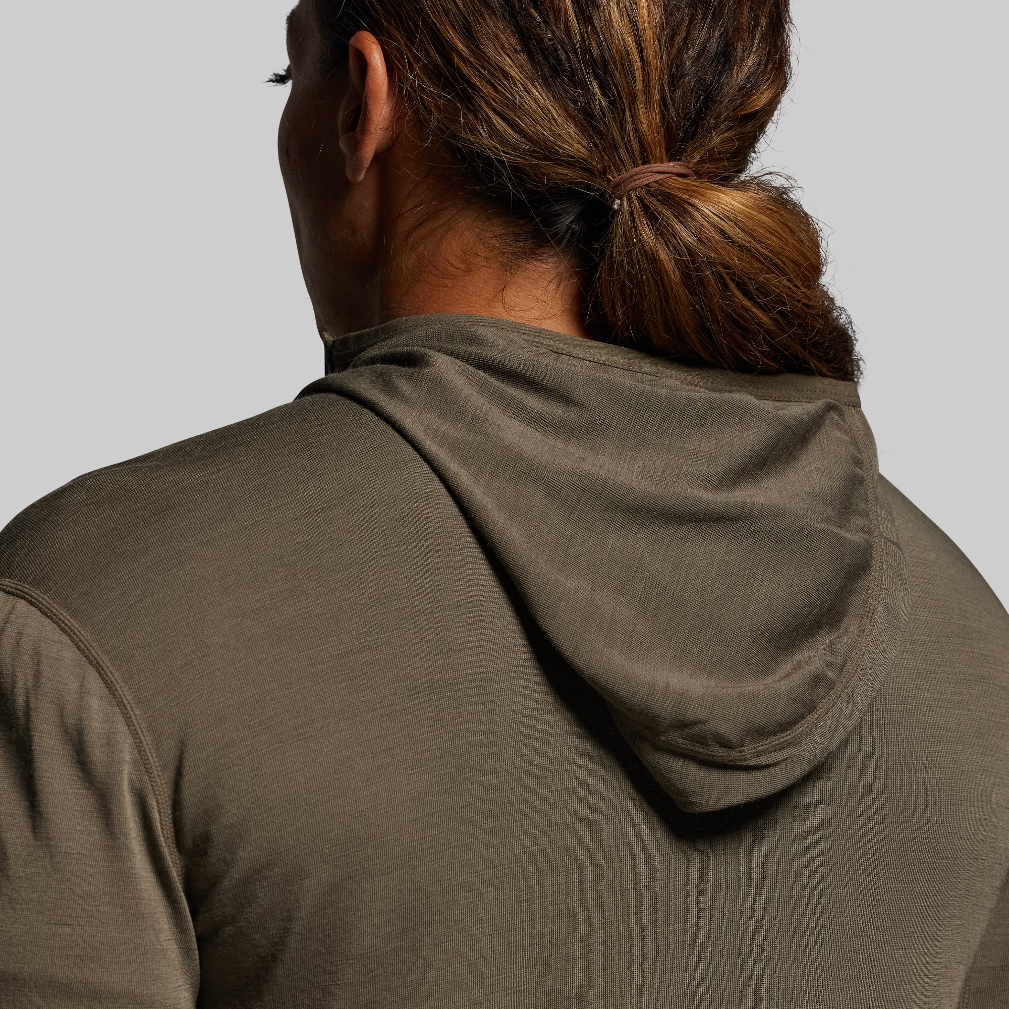 Women's Ridgeline Merino Half Zip Hoodie 165 (OD Green) - Image 4